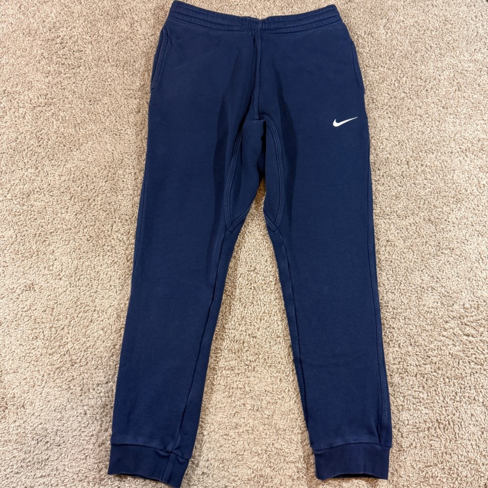 Nike Joggers Mens Medium Blue Good Fleece Sweatpants 716830-410 Tapered Swoosh